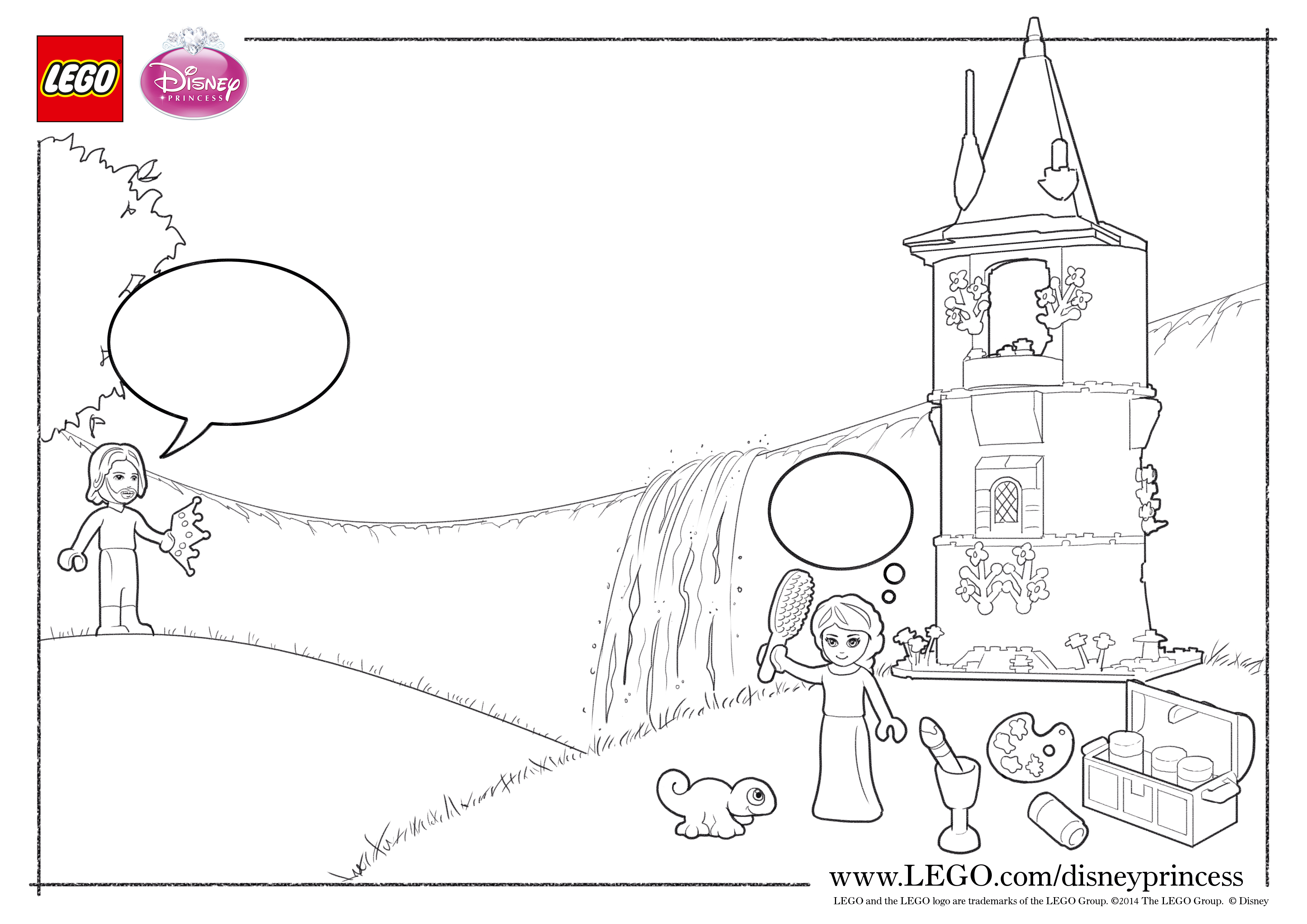 Lego Disney Princess Coloring Pages Novocom Top