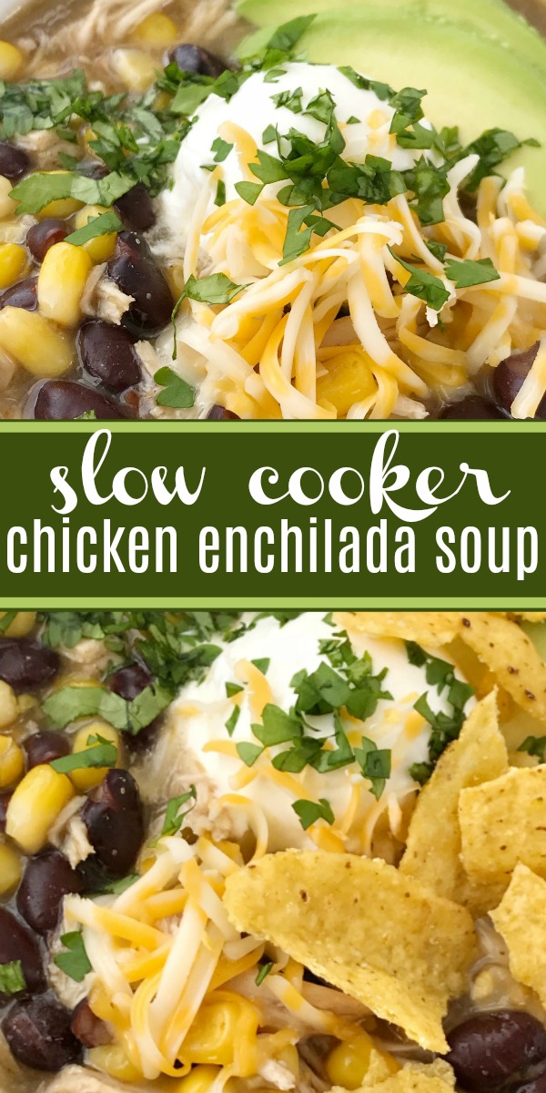 I had this soup at a church dinner. Slow Cooker Chicken Enchilada Soup - Together as Family