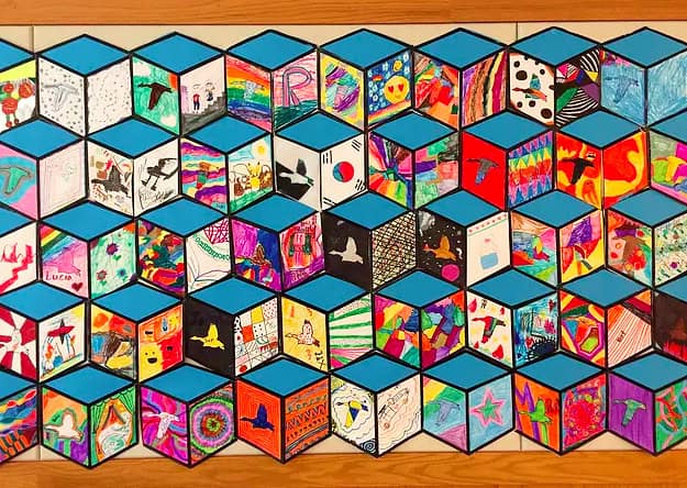 Collaborative Mural in Paint Team Building Activities from Home