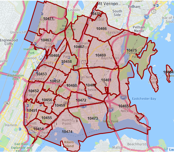 Bronx (NY), United States Zip Codes World Postal Code