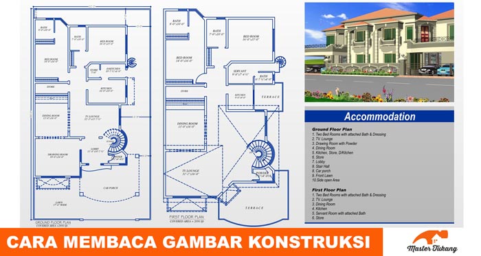 Membaca Gambar Konstruksi Gambar Denah Gambar Potongan Dan Gambar Tampak Inovasi Dunia Konstruksi Dan Bangunan Terkini