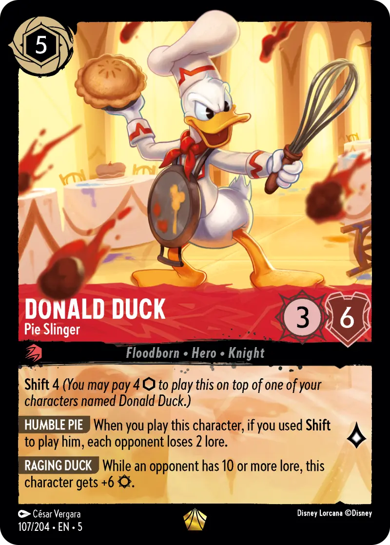 lorcana donald duck pie slinger card