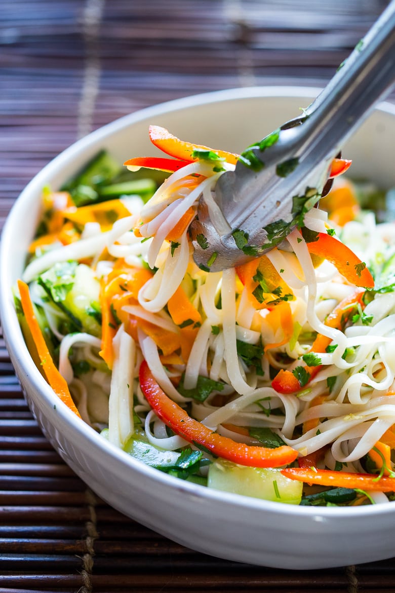 Easy Sweet and Spicy Rice Noodles A quick and easy vegan dish!