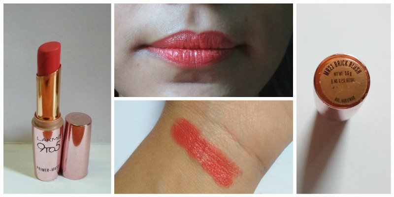 Lakme Brick Blush 9 To 5 Primer + Matte Lipstick Review