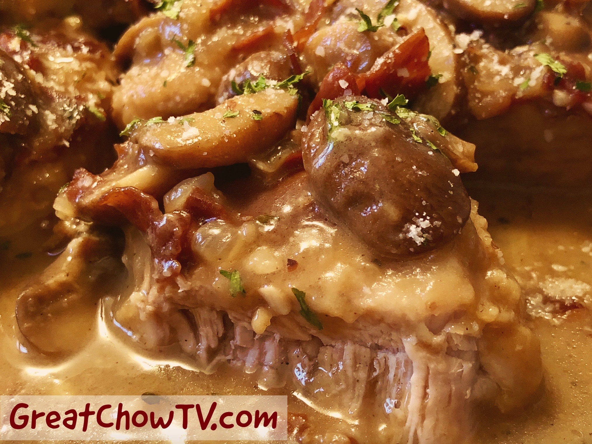 7.add chicken broth and return pork chops to the pot. Instant Pot Pork Marsala - Great Chow TV