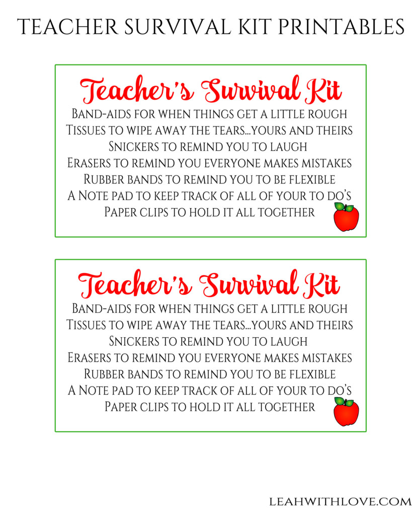 Teacher Survival Kit Printable Etsy Australia