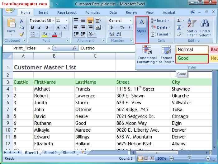 Changing a spreadsheet tabs color Microsoft Excel 2003