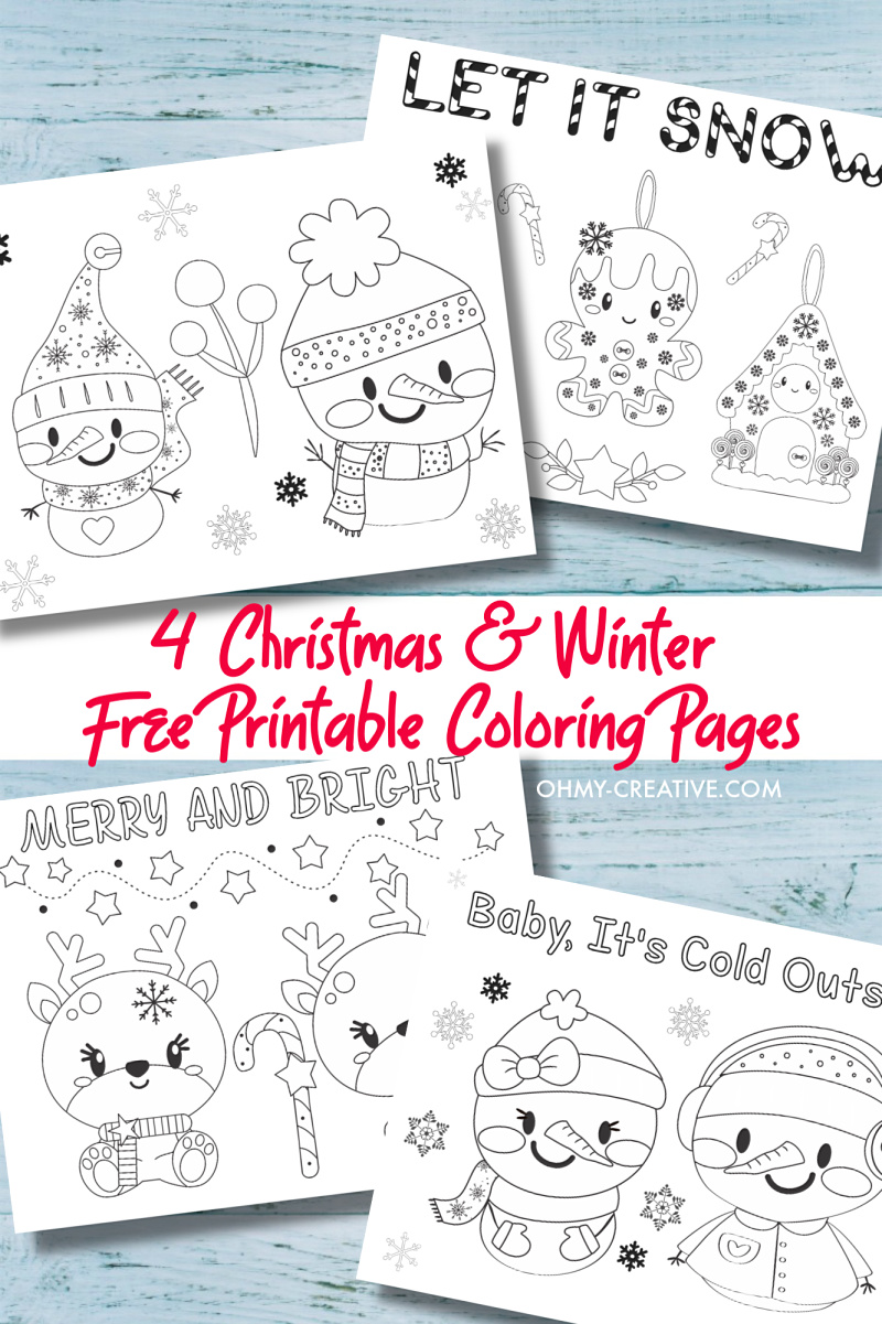 4 Free Printable Kids Christmas Coloring Pages PDF - Oh My ...