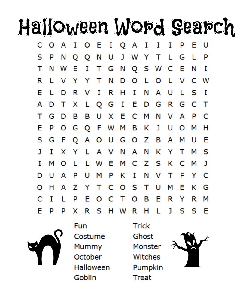 Click on any of the images below to choose from one of five easy halloween word searches perfect for the younger crowd. free halloween word search counting printables