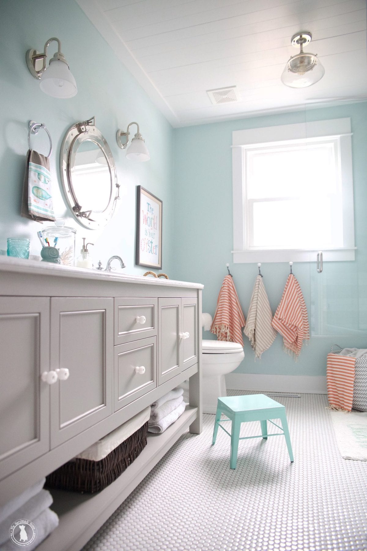 See pictures of shiplap ceilings in the kitchen, bedroom, dining and living room. How To Shiplap Your Ceilings - The Handemade Home ...