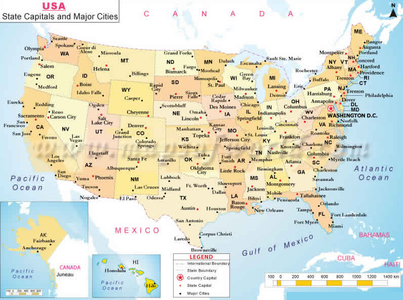 United States Map with States – Political USA Map [PDF]