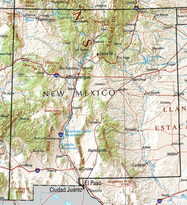 River Map of New Mexico SantaFe.com