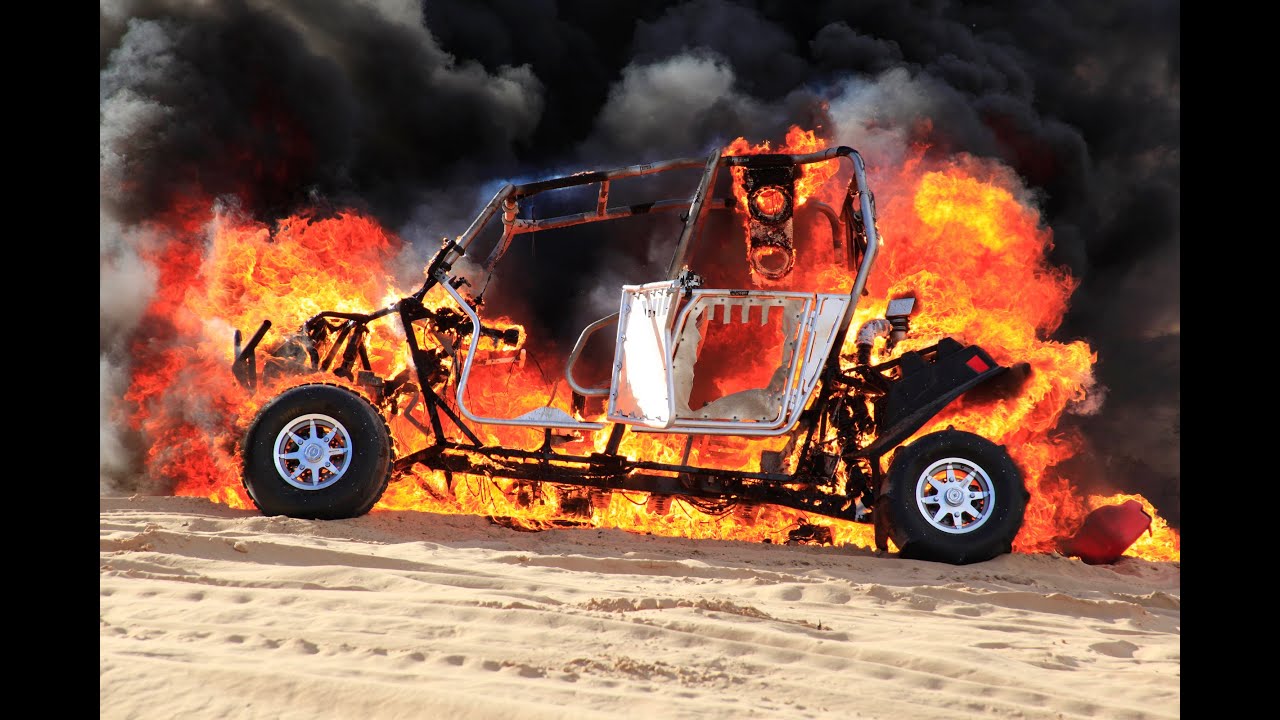 Polaris RZR 4 catches fire in Glamis Sand Dunes. YouTube
