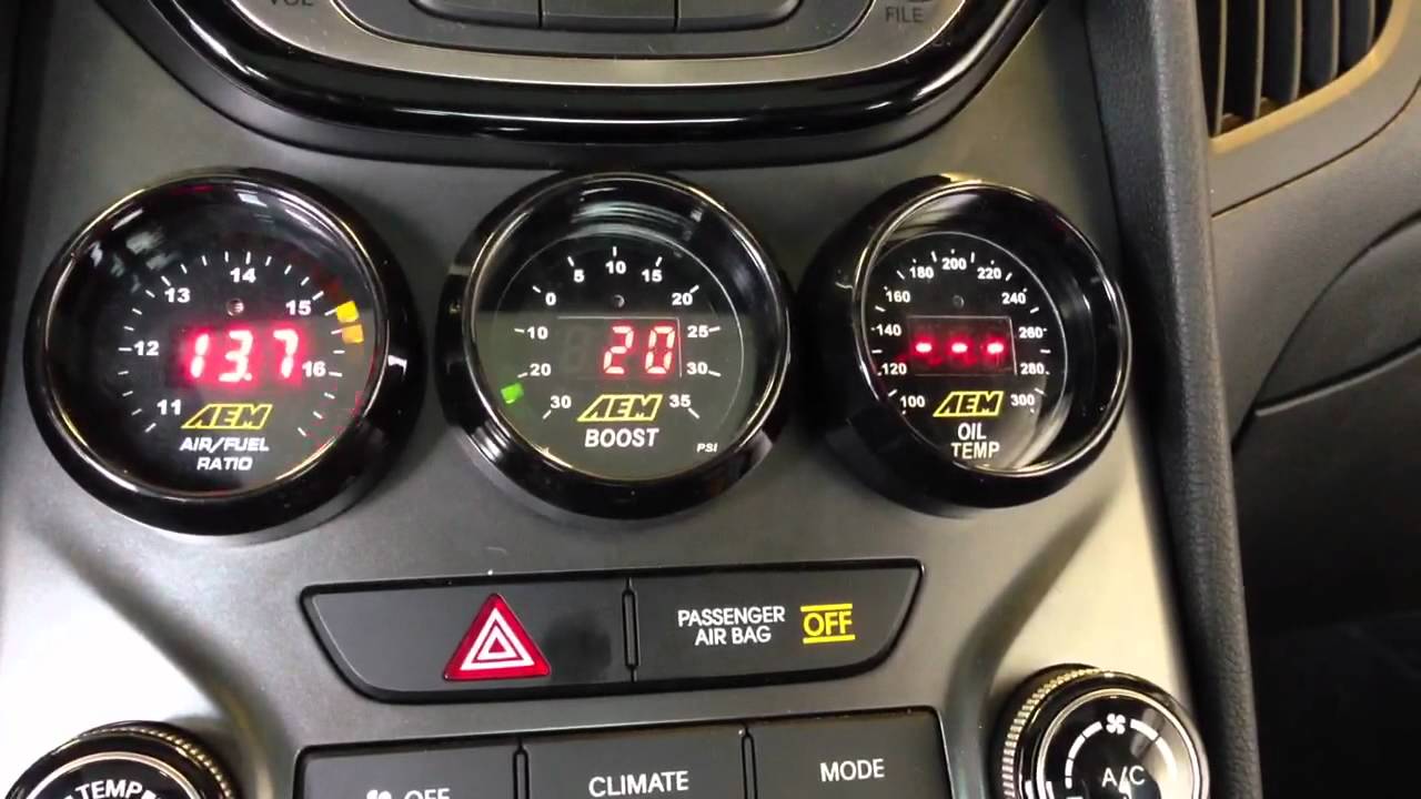 AEM Digital Gauges in a 2013 Genesis Coupe YouTube