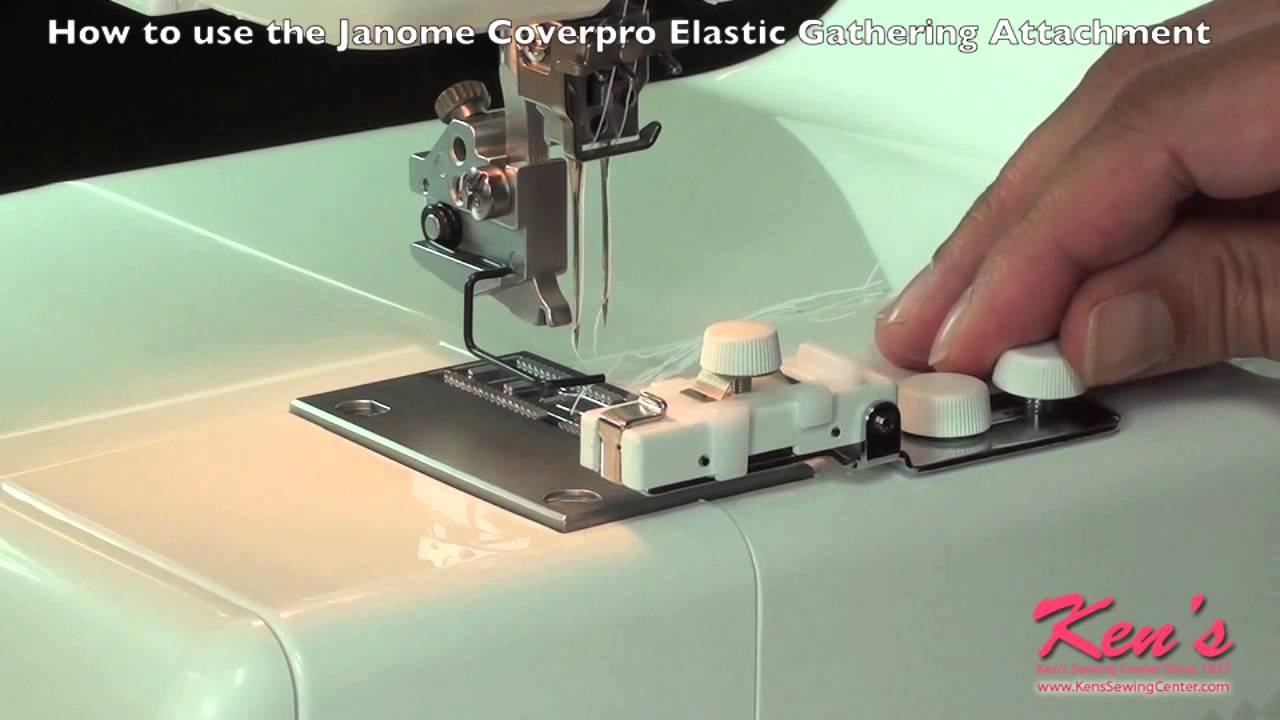 How to use the Janome Coverpro Elastic Attachment YouTube