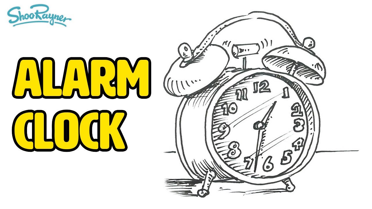 How to draw an alarm clock YouTube