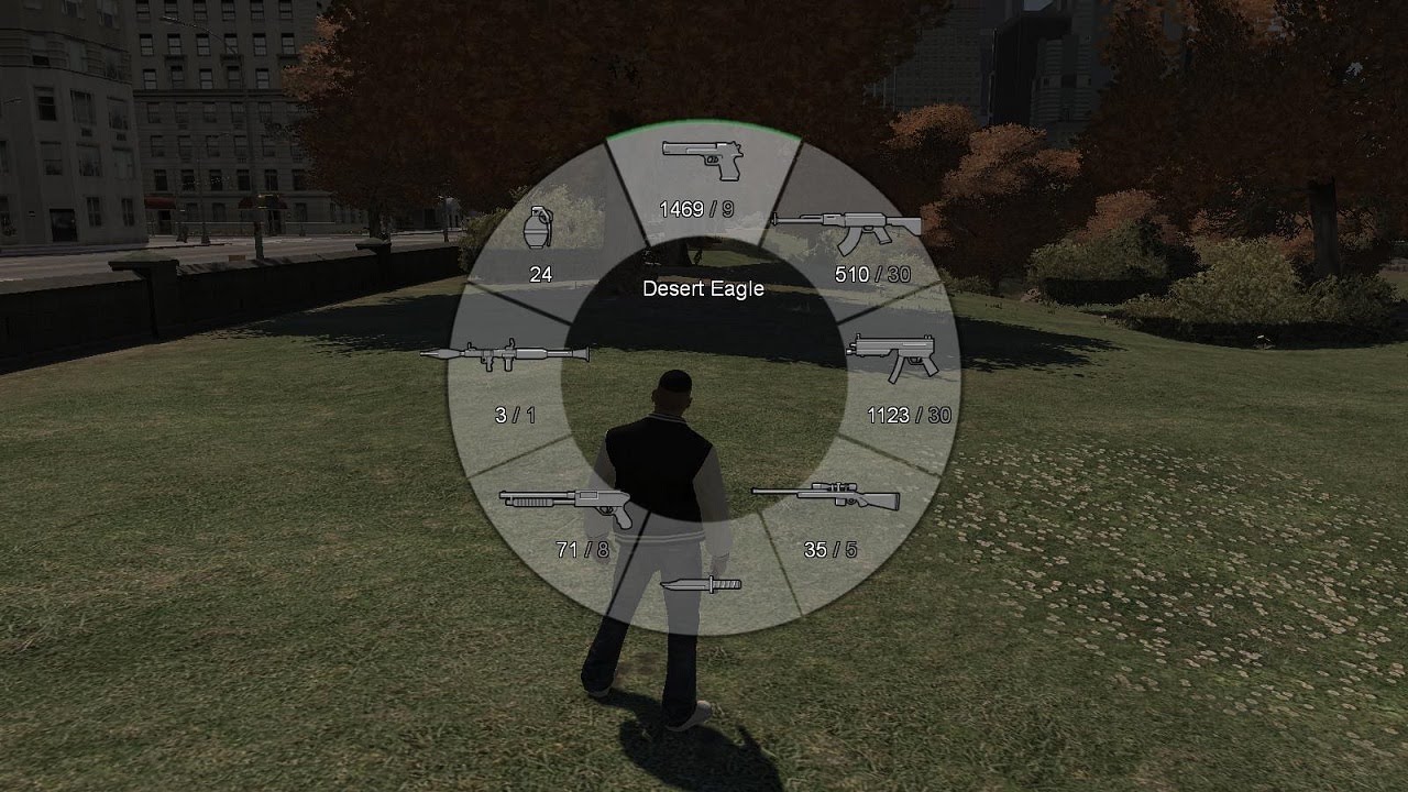 Grand Theft Auto IV GTA V Weapon Wheel HUD (MOD) HD YouTube