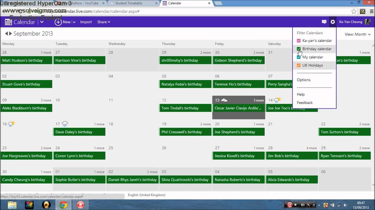How to remove birthdays on your outlook 2013 calendar