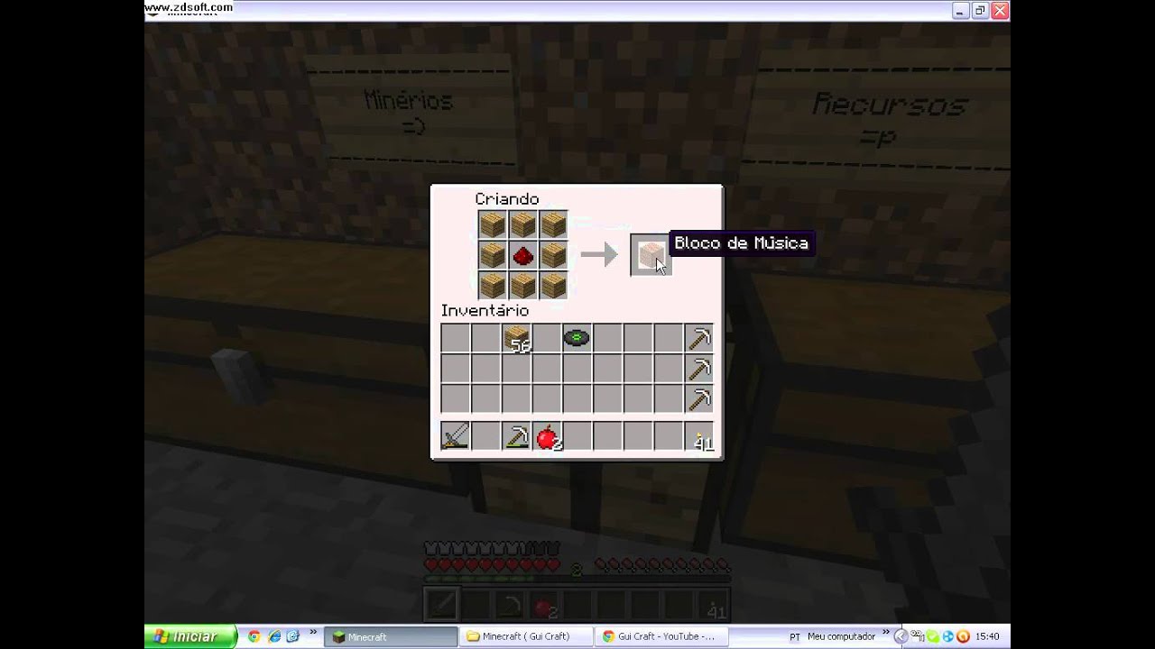 Tutoria bloco de musica minecraft _ guicraft YouTube