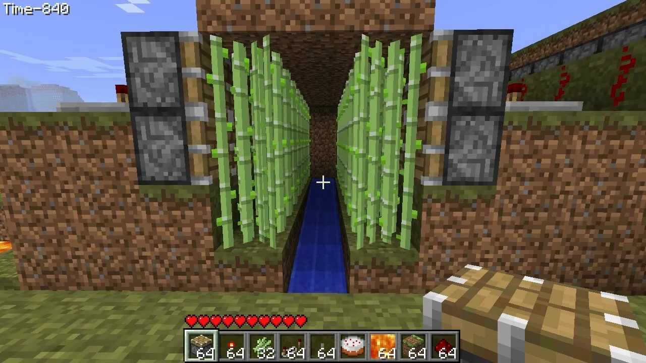 Minecraft AUTOMATED Sugar Cane/Reed Farm w/ PISTONS