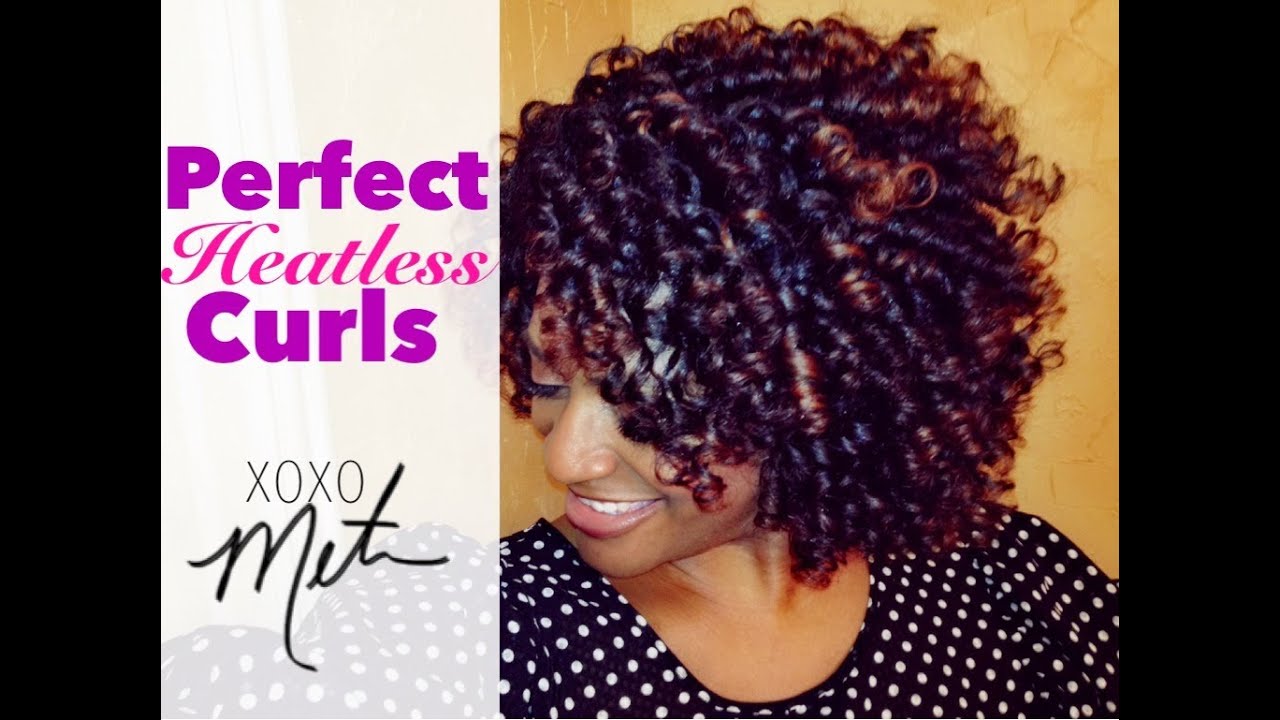 (28) Natural Hair Tutorial Perfect Heatless Curls Flexi Rod Set on Medium Length Hair YouTube