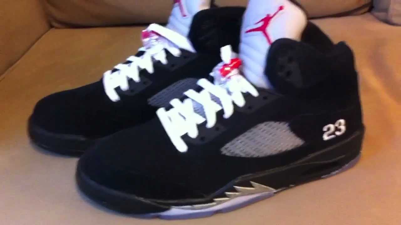Jordan Metallic V with White laces YouTube