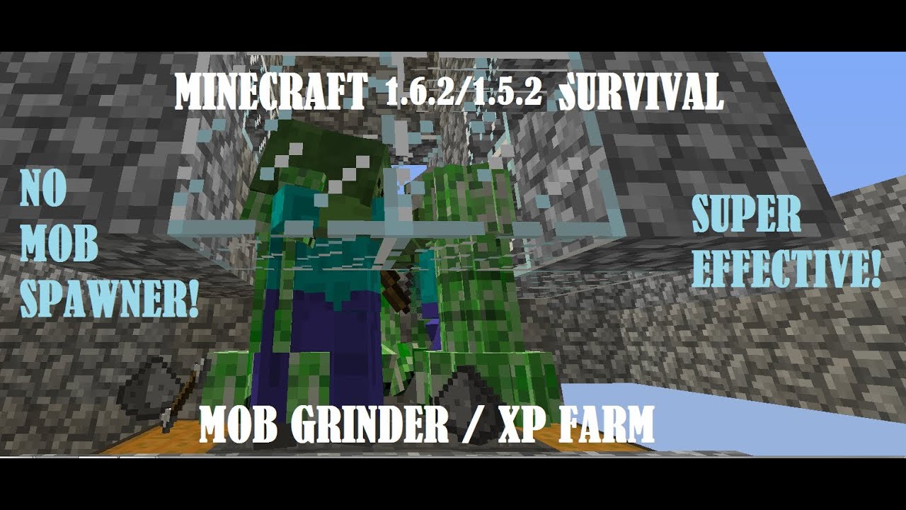 Minecraft 1.6.2/1.5.2 Tutorial Automatic XP Farm/Mob Grinder Without Monster Spawner [EFFECTIVE