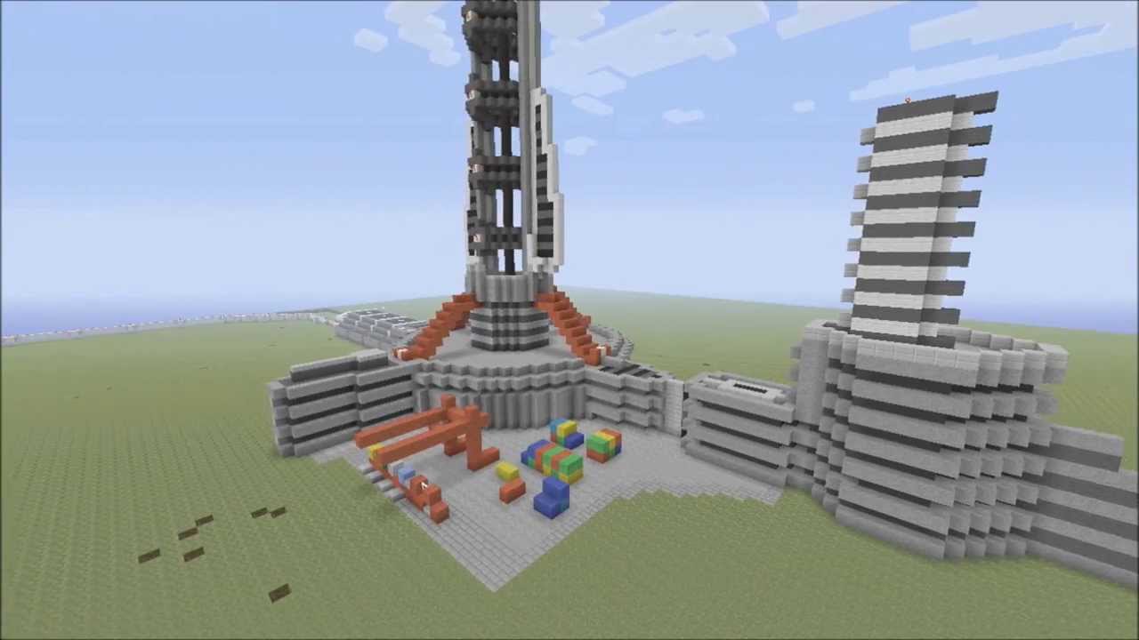 Minecraft Builds Halo Space Elevator YouTube