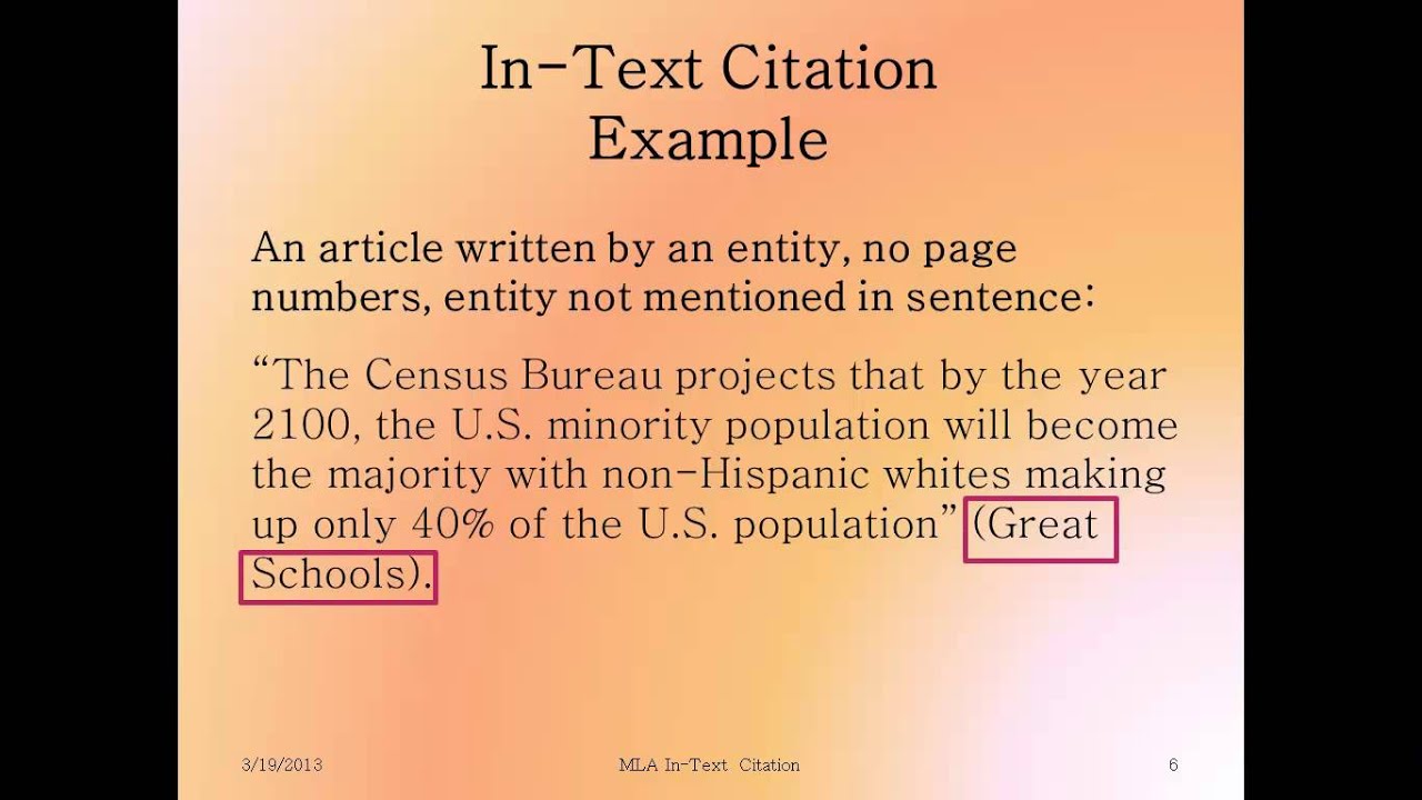 MLA InText Citation Introduction and Articles by Entities