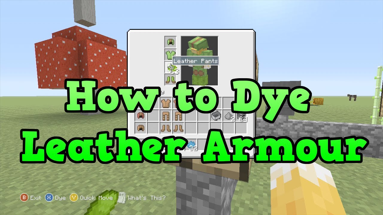Minecraft Xbox 360 + PS3 How To Dye Leather Armour YouTube