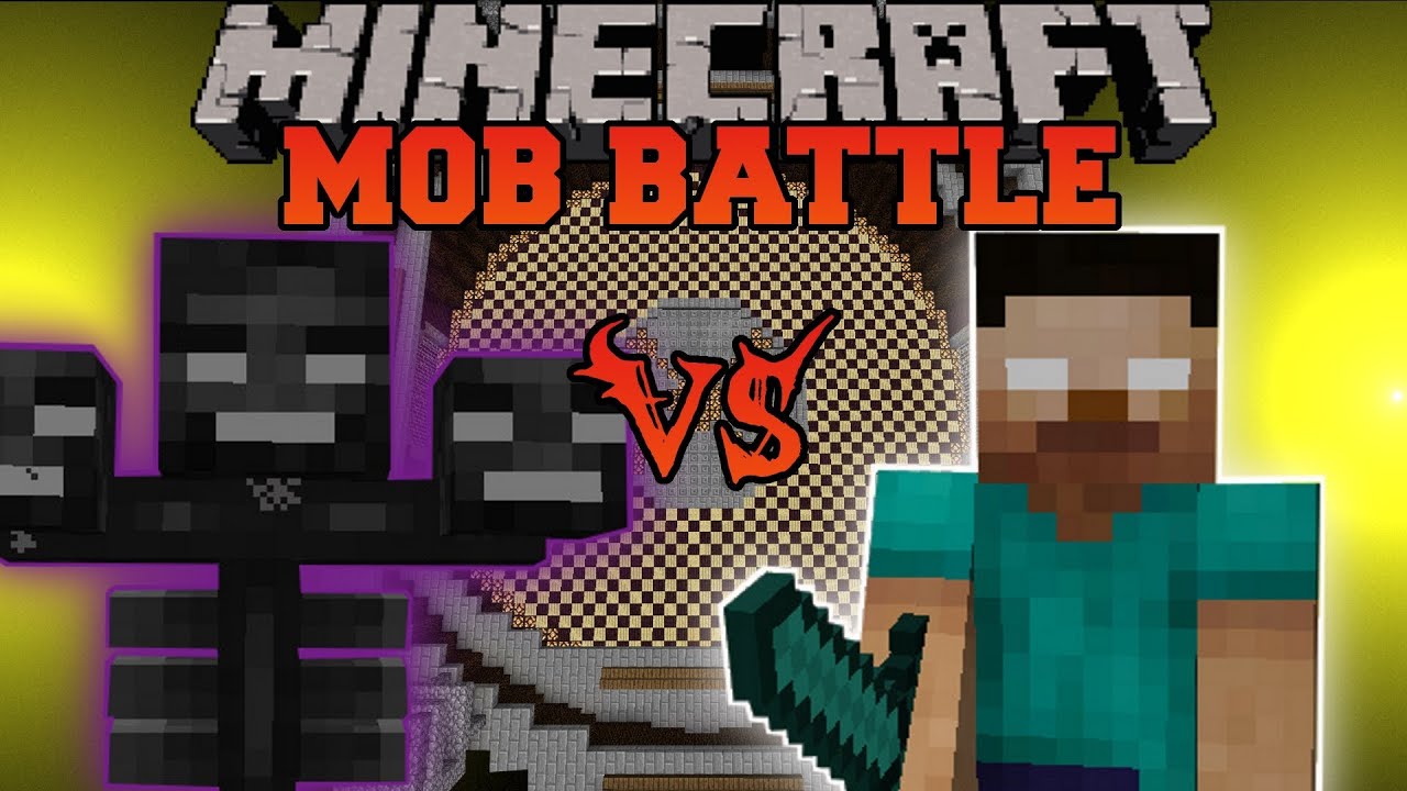 Minecraft HEROBRINE VS. WITHER Minecraft Mob Battles Arena Battle Polkz Mod YouTube