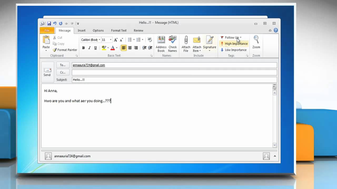 Outlook 2010 Turn grammar check and spell check on and