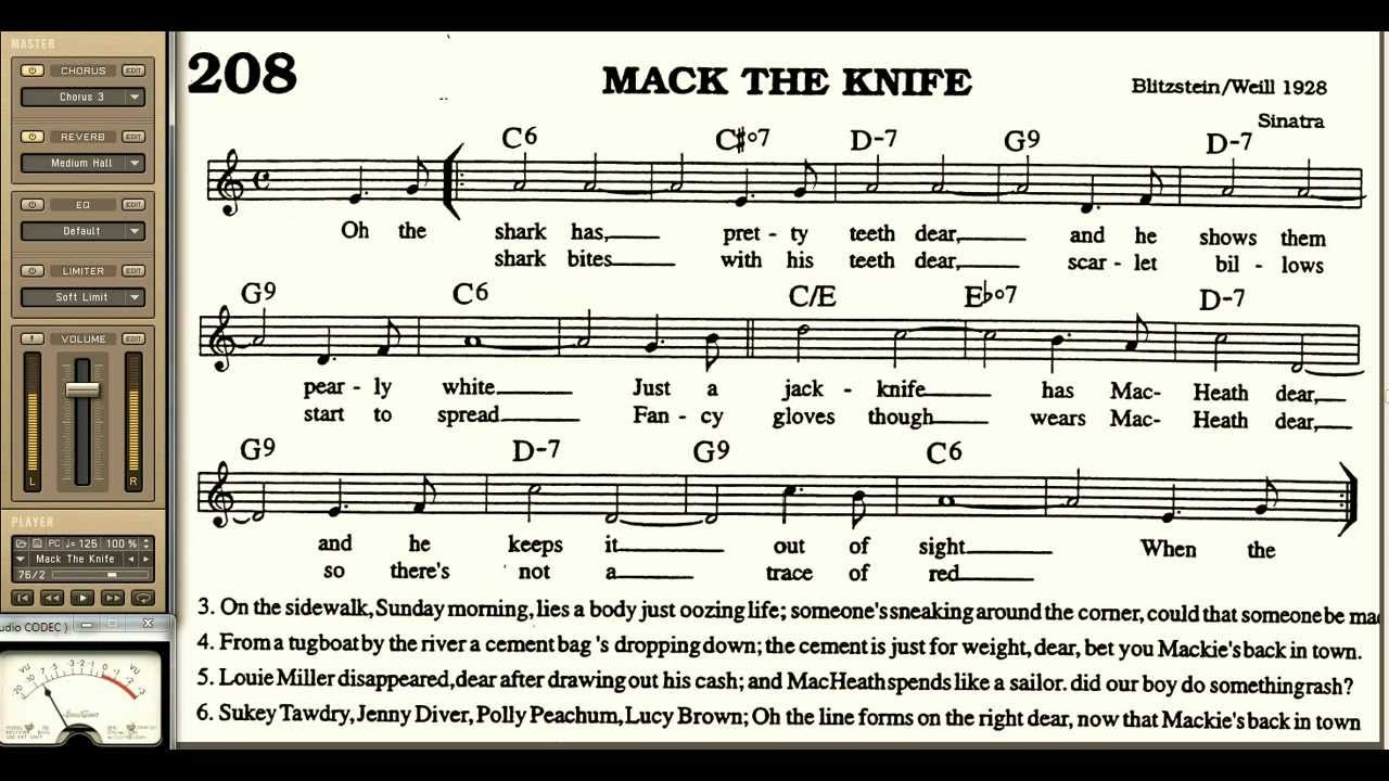 Mack The Knife playalong for Trumpet Vocal or any