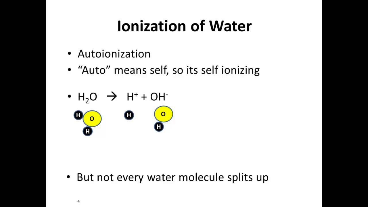Water as an Acid & Base Autoionization of Water YouTube
