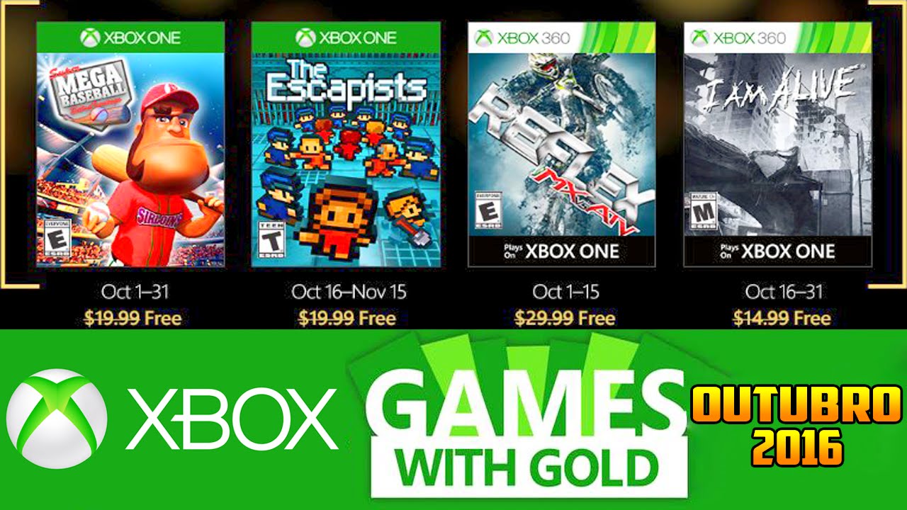 Jogos GRÁTIS Xbox LIVE GOLD de Outubro 2016 (Xbox 360 / Xbox ONE