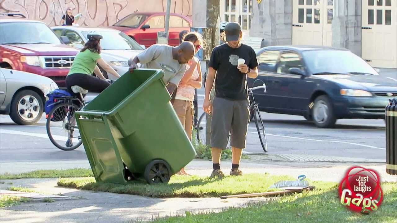 Man Disappears In Garbage Bin Prank YouTube