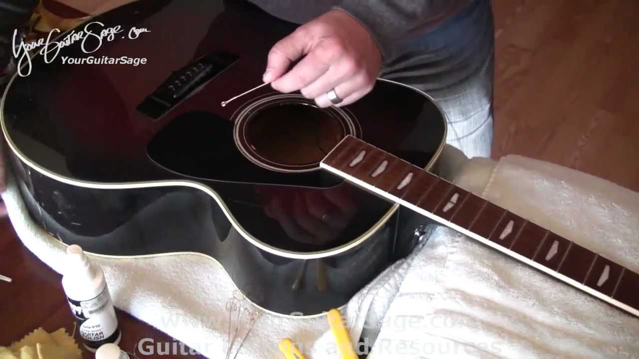 Changing Strings on an Acoustic Guitar Part 1 Easy Video YouTube
