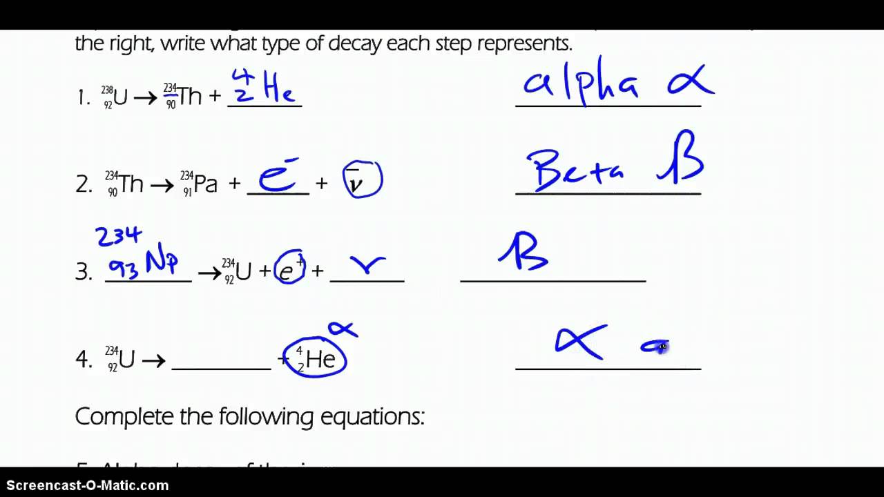 Balancing Nuclear Decay Equations YouTube