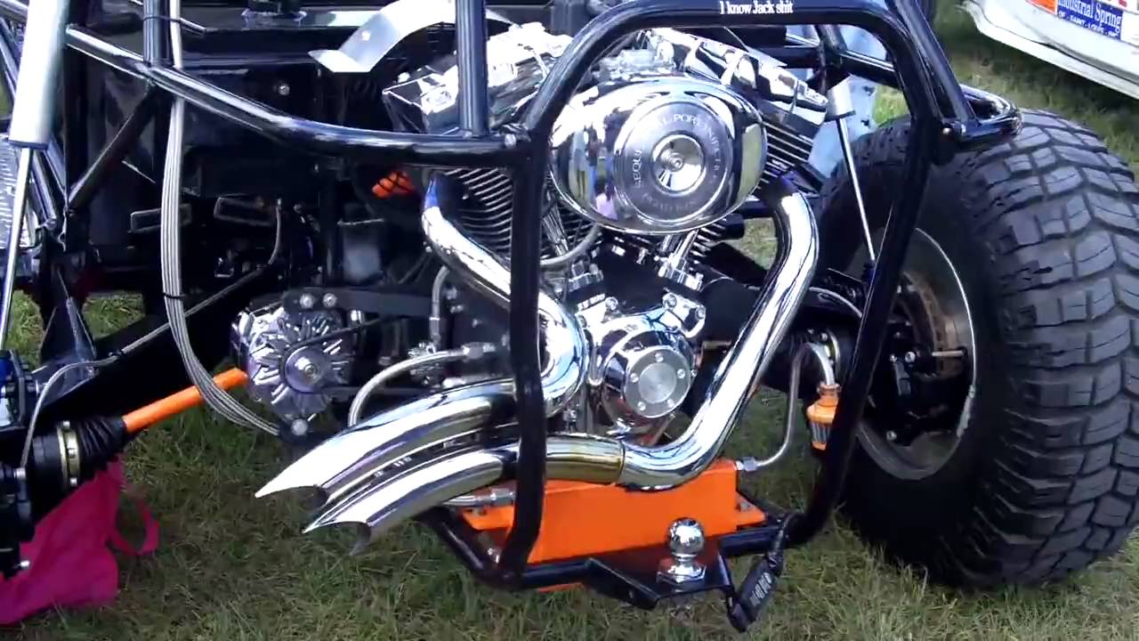 VW Harley Davidson Road King Engine at Bug Jam 2009 - YouTube