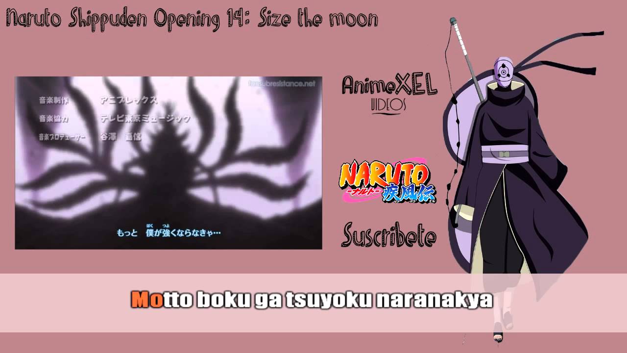 Naruto Shippuden Opening 14 Size of the moon [Karaoke