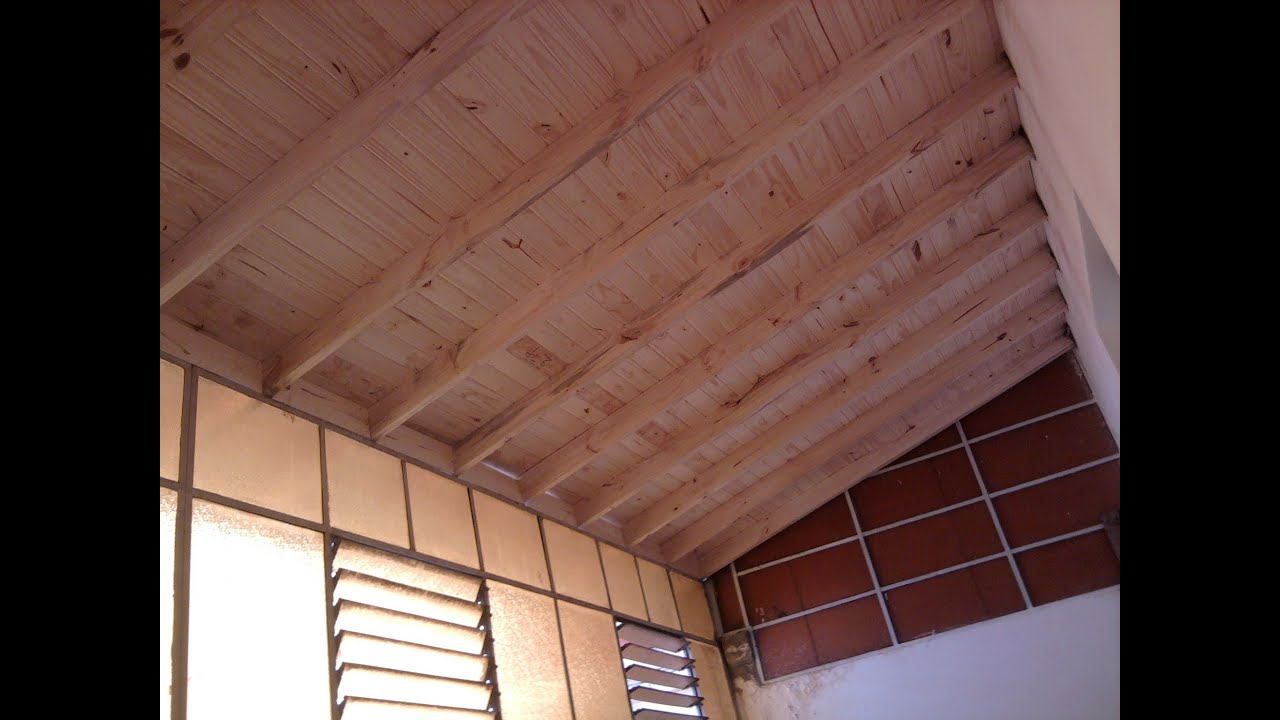 techo de madera a la vista y chapas YouTube