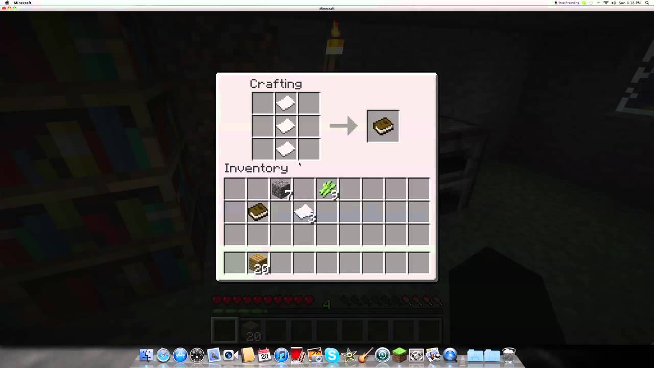 How to make Paper,Books,and Bookshelves in Minecraft YouTube