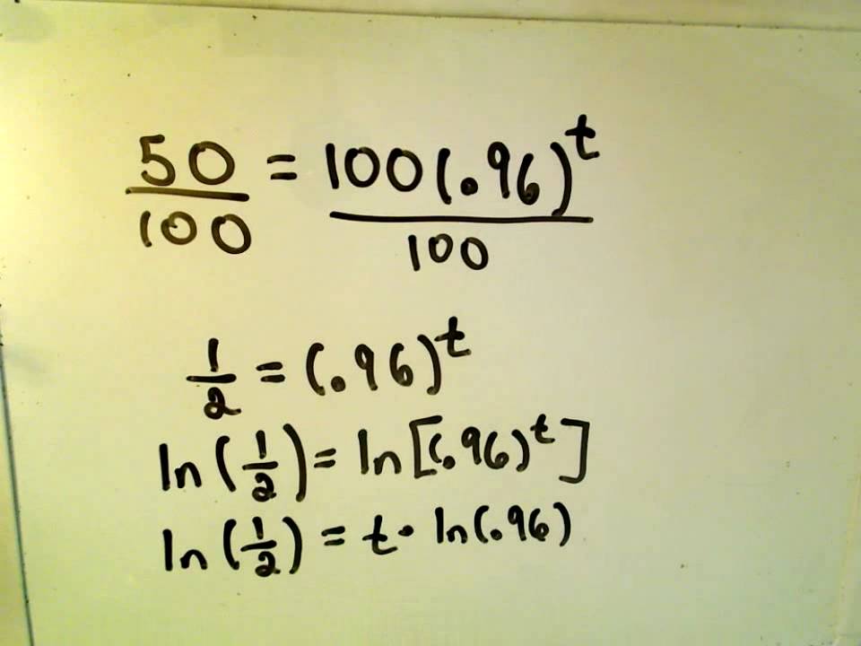 Exponential Decay / Finding Half Life YouTube