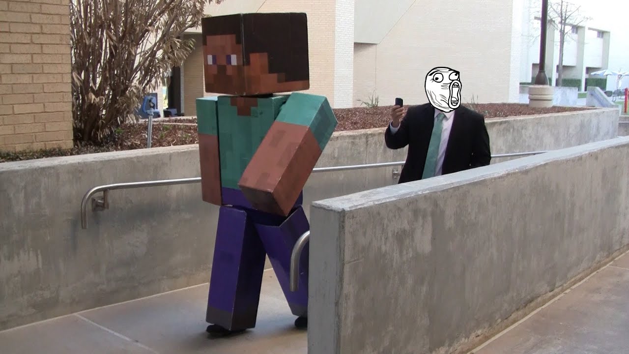 Real Life Minecraft Steve Goes to School YouTube
