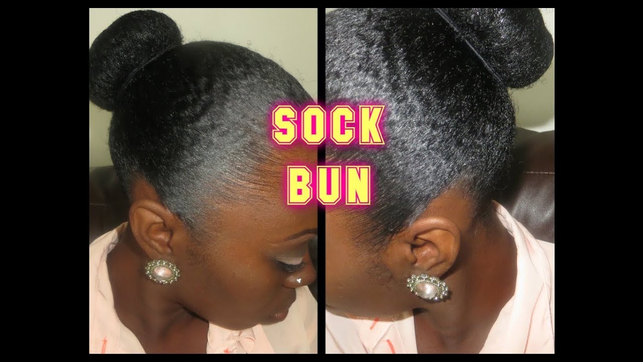 Natural Hair: Sock Bun - YouTube (1280 x 720 Pixel)