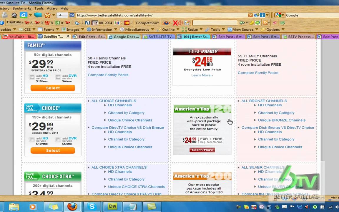 Finding More Dish Network Programming for Less Money than DirecTV with