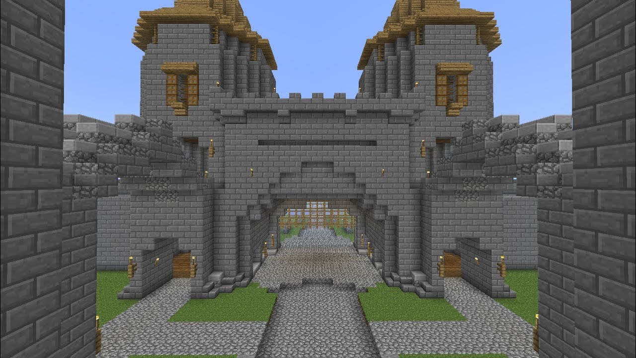 Medieval Minecraft part 103 s1 Castle Gate in redstone YouTube