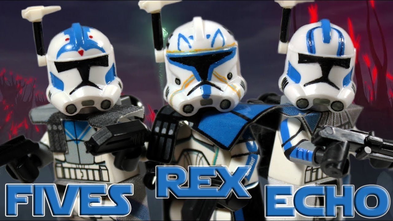 Custom LEGO Star Wars The Clone Wars Captain Rex, ARC Trooper Fives & Echo YouTube