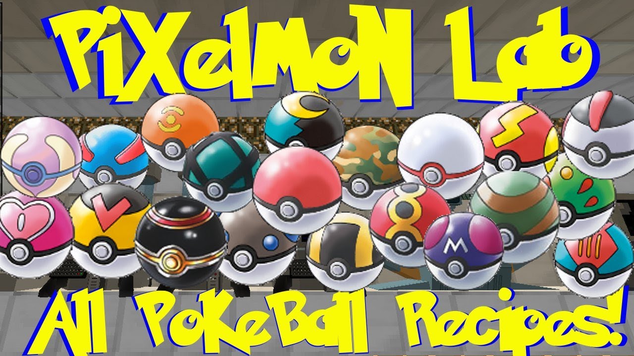 Pixelmon Lab All Pokeball Crafting Recipes! (Minecraft Pokemon Mod