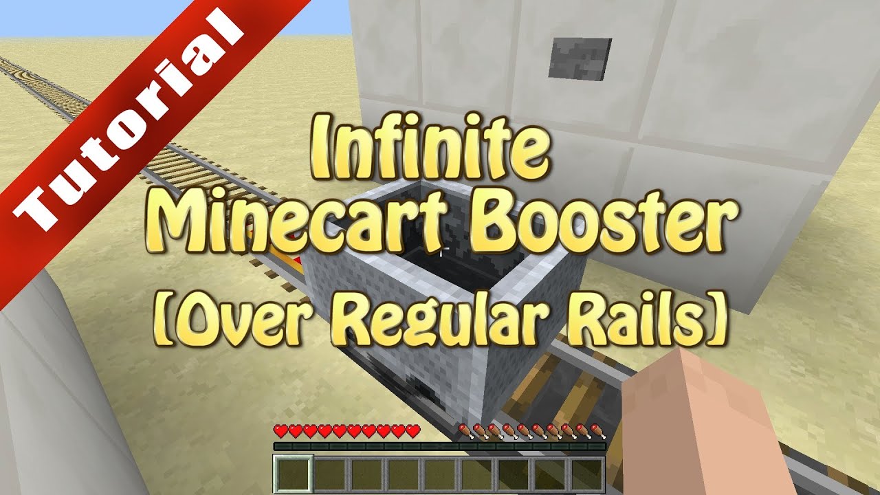 Minecraft Tutorial 1.7.9 Infinite Minecart Booster (Over Regular Rails